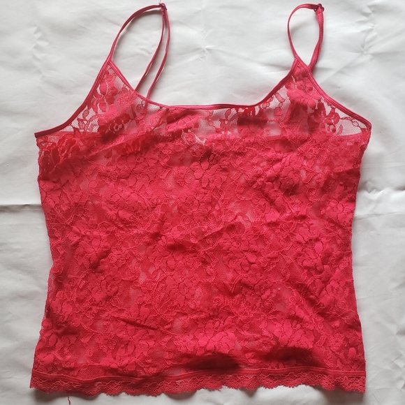 3/$15 Victoria's Secret red stretch lace cami - Picture 1 of 1